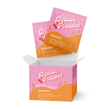 Masque coup d’éclat et défatiguant smoussy (Pack de 5 + shaker)