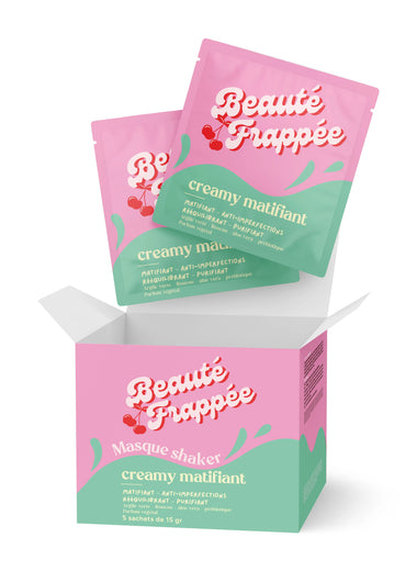 Masque crémeux matifiant et anti imperfections (Pack de 5 + Shaker)